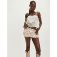 thumbnail image 4 of Women Floral Ruffle Layered Mini Shorts Cute Frilly Micro Bloomers Puffy Bubble Bottoms Pink S, 4 of 7