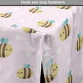 thumbnail image 4 of Cartoon Dog Crate Cover, Smiling Bees Buzz Joyful Insect Laugh Pastel, Easy to Use Pet Kennel Cover for Medium Large Dogs, 35" x 23" x 27", Pale Pink Multicolor, by Ambesonne, 4 of 6