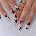 thumbnail image 1 of 24pcs/box Fake French y2k Nails Press On Long Stiletto Almond Shape Wearable False Nails With Stars Designs Full Cover Nail Tips FGS, 1 of 7