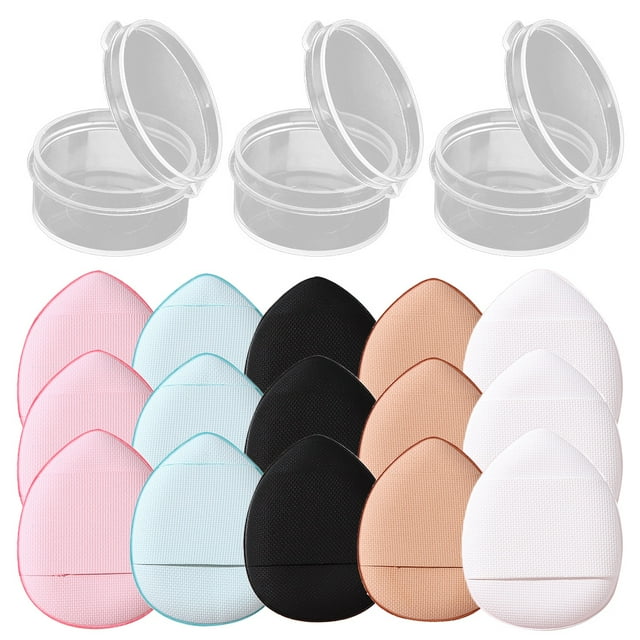 15 piezas de maquillaje de maquillaje Popillo Facial Facial Puff Mini Fingertip Powder Puffs