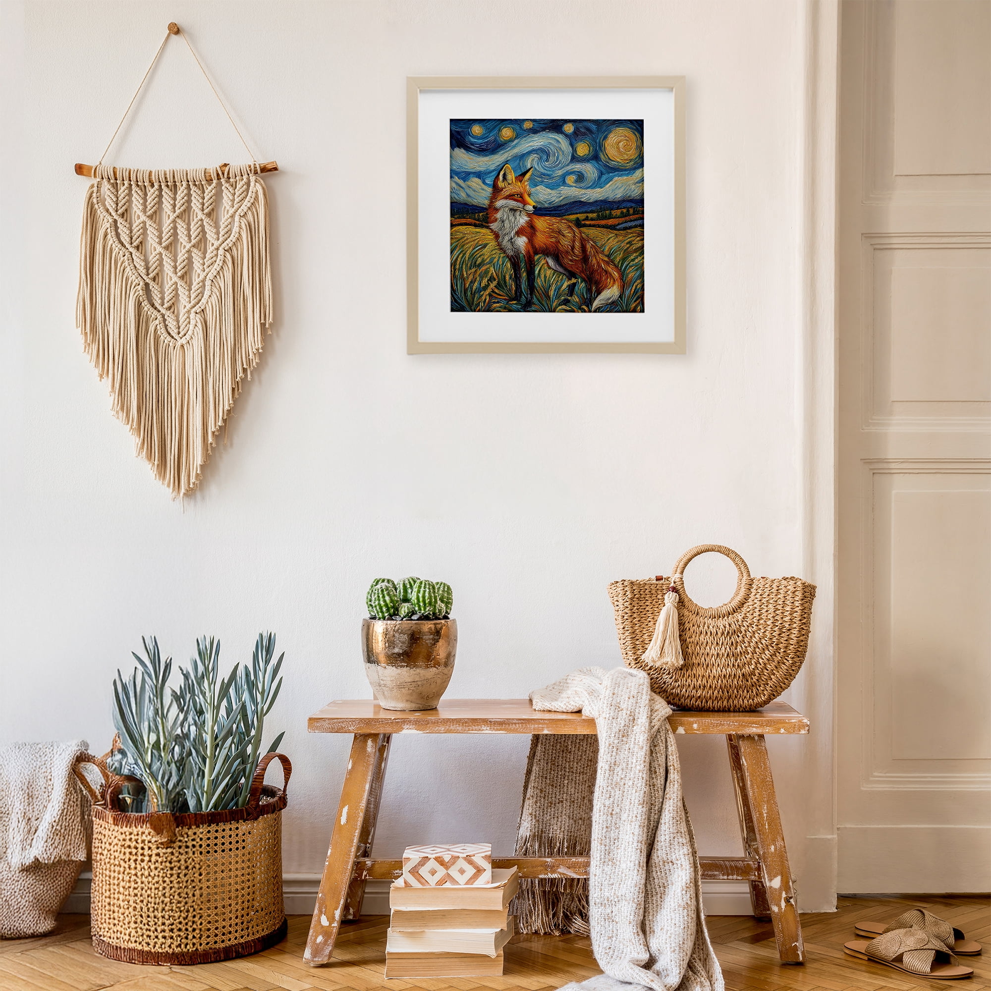 Stupell Industries Swirling Impressionist Fox Birch Framed Print Under Glass, design by The Wands Want