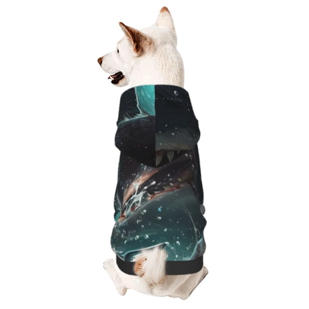Balery Wave Ocean Animal Shark Sudadera con Capucha para Perros Pequeños – Ropa para Mascotas, Disfraz para Perros y Gatos, Ideal para Fiestas y Cosplay-X-Large