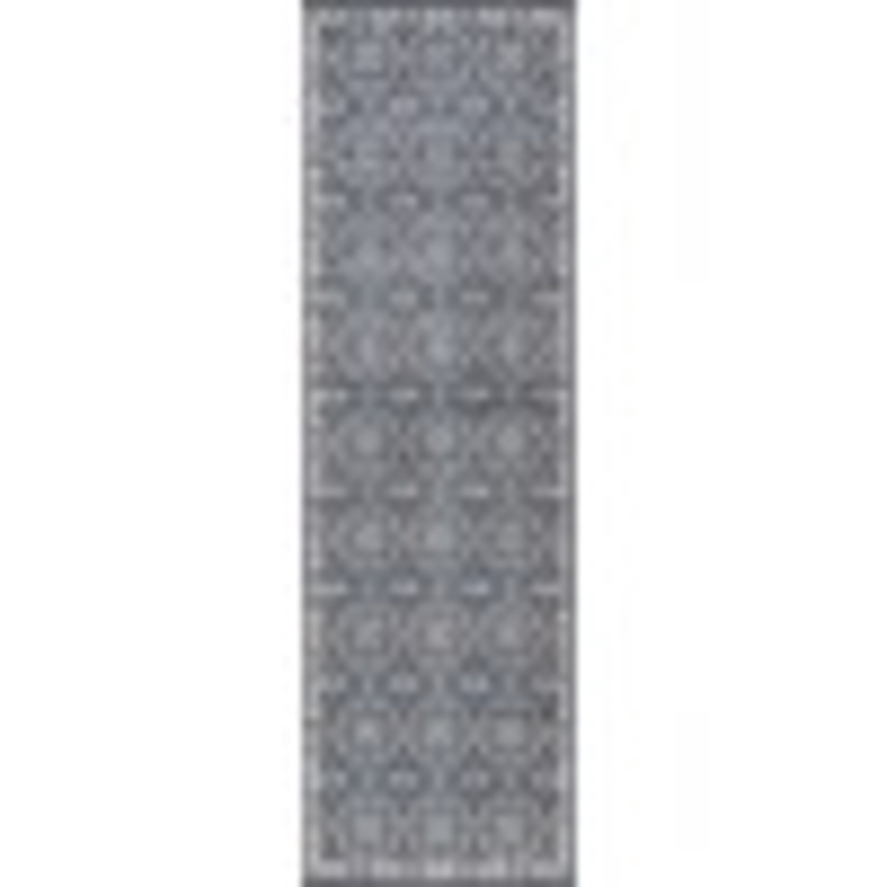 Hampton Traditional 2' x 10' Gray and Beige Polypropylene Indoor Area Rug
