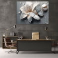 thumbnail image 6 of Mudket Framed Canvas Wall Art Ready to Hang, Silver Butterfly White Lily Print, Floral Insect Wall Decor Canvas Artwork for Wedding Bedroom Entryway, Elegant Bloom Pictures - 12"L x 8"W, 6 of 10