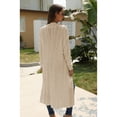 thumbnail image 3 of Cardigans Sweaters for Women Long Sleeves Open Front Soft Loose Solid Color Casual Knitted with Pockets,Beige,X-Large, 3 of 5