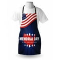 thumbnail image 4 of Memorial Day Apron, Retro Look American Flag Sunbeams Patriotic Stars Pattern, Unisex Kitchen Bib with Adjustable Neck for Cooking Gardening, Adult Size, Night Blue Vermilion, by Ambesonne, 4 of 4