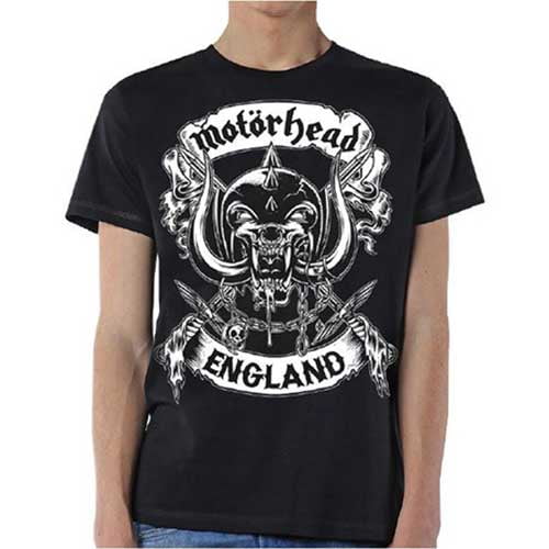 Motorhead Unisex T-Shirt Crossed Swords England Crest (Small)