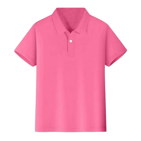

Yzengfg Kids Boys Girls Short Sleeve Shirt Button Closure Comfortable & Soft Fabric Boys Tops 5-6 Years