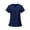 Dark Blue, variant on Scrub Tops Women, Lightweight Nursing Shirt - V-Neck All-Season Scrubs Top with Multi Pockets Side Slit & Short Sleeve Solid Color Work Uniform Blue S