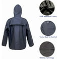thumbnail image 3 of Ultra-Lite Rain Suit for Men Women Waterproof Protective Rain Coat with Pants 2 Pieces Rain Gear(Black,XXL), 3 of 7