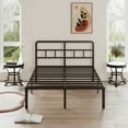thumbnail image 3 of Maenizi 16 inch Full Size Bed Frame with Headboard No Box Spring Needed, Heavy Duty Metal Platform with Steel Slat, Mattress Foundation, Easy Assembly, No Noise, Black, 3 of 6