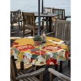 thumbnail image 2 of Outdoor Tablecloth with Umbrella Hole for Patio/Picnic/Party/Camping, Peony Birds Waterproof Table Cloth Round Cover Washable, Farmhouse Japanese Budding Flowers Animals (Dia 54"), 2 of 8