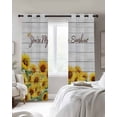 thumbnail image 3 of Sunflower Blackout Curtains 90 Inches Long, Yellow Summer Botanical Farmhouse Floral Wooden Thermal Insulated Black Out Curtains, Darkening Window Curtain for Bedroom Living Room 52"x90" 2 Panels, 3 of 9