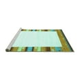 thumbnail image 2 of Ahgly Company Machine Washable Indoor Square Solid Turquoise Blue Modern Area Rugs, 5' Square, 2 of 4