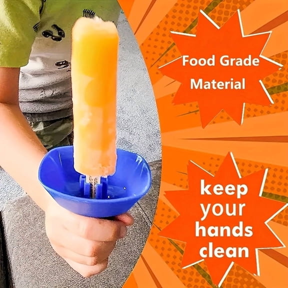 4 Pack Popsicle Holders for Kids, Silicone Ice Pop Holders with Straw, Drip Free Reusable Frozen Treat Sleeves for Children, Summer Snacks, Parties, Ice Cream Pops and Everyday Use