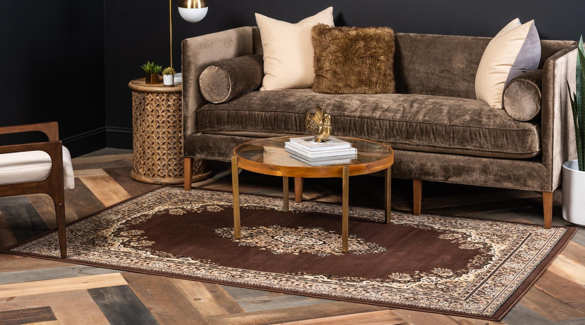 Rugs.com Amaya Collection Rug – 8' x 10' Brown Medium Rug Perfect For Living Rooms, Large Dining Rooms, Open Floorplans