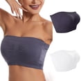 thumbnail image 2 of Timegard Soutiens-Gorge 2 Pcs pour Femmes Sans Armature Grande Taille Soutiens-Gorge Sans Coutures Respirants Confortables Sans Manches Soutiens-Gorge Tube, 2 of 7