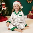 thumbnail image 5 of Gkeoshab Family Christmas Pajamas Matching Sets Matching Family Christmas Pajamas Set, Silk Satin Long Sleeve Button Down Comfy Loungewear for Family, 5 of 9