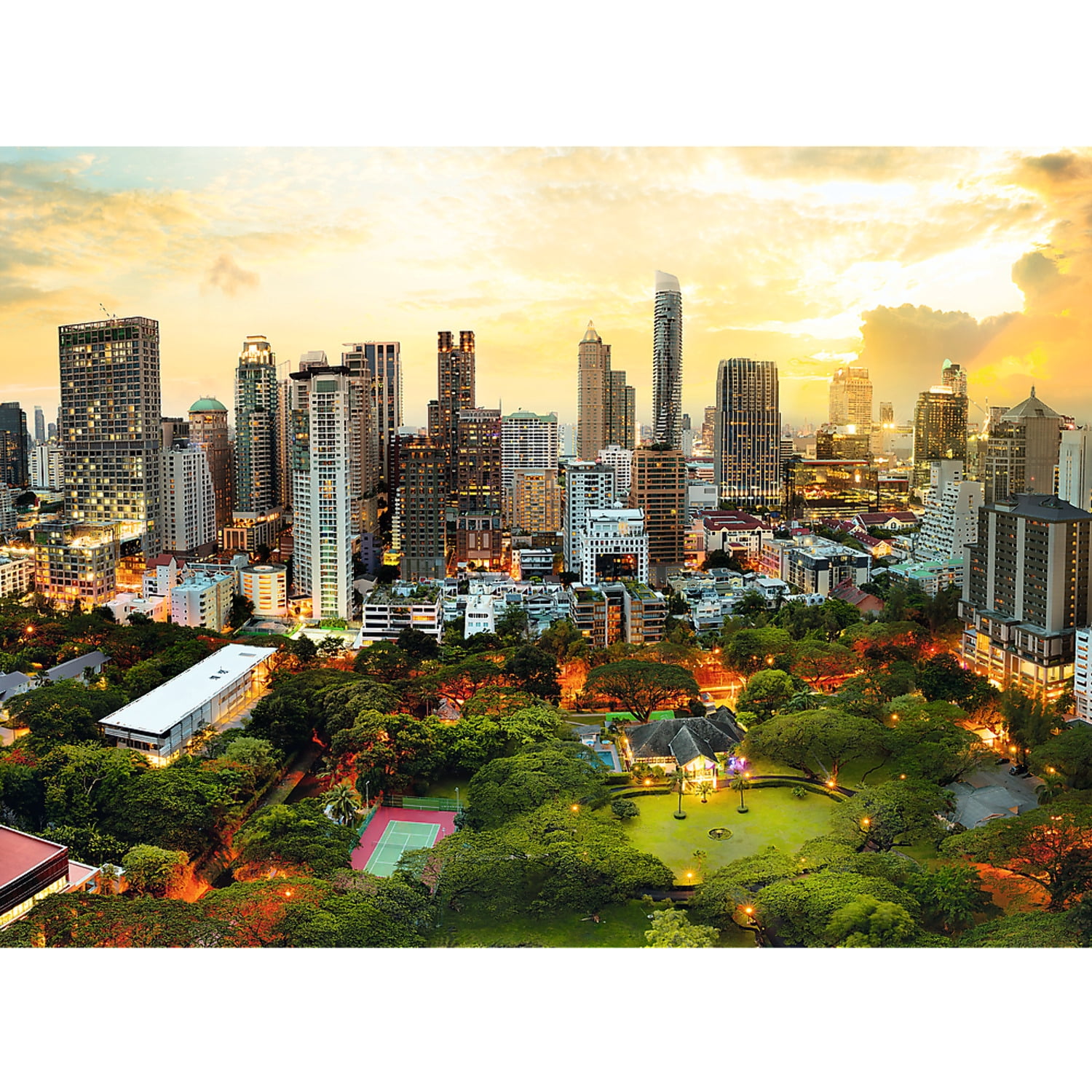 3000 Piece Jigsaw Puzzles, Sunset in Bangkok, Thailand, Cityscape puzzle, Adult Puzzle, Trefl 33060