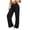 Black, variant on Liuinsasek Women's High Waist Straight Wide-Leg Pants Fashionable Versatile Casual Solid Color Elastic-Waist with Pockets Spring Summer Outfits