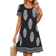 thumbnail image 4 of Fantaslook Boho Summer Dresses for Women Casual Short Sleeve T Shirt Dress with Pockets Beach Vacation Clothes, 4 of 9