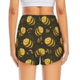 thumbnail image 4 of Uemuo Cute Cartoon Bees Pattern Women's Athletic Shorts High Waisted Running Shorts with Liner Pockets Gym Elastic Workout Shorts-Medium, 4 of 9
