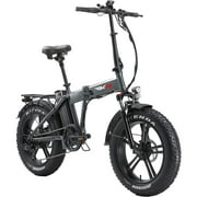 Foldable Electric Bike with 750W Motor, Electric Bicycle with 48V 14.5Ah Battery, 20'' Fat Tires, LCD Display, Front and Rear LED Lights, Professional 7-Speed Gears (Anthracite)