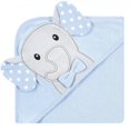 thumbnail image 4 of Hudson Baby Infant Boy Cotton Rich Hooded Towels, White Dots Gray Elephant, One Size, 4 of 5