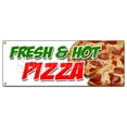 thumbnail image 1 of Fresh & HOT Pizza Banner Sign by The Slice Whole Pie Pepperoni Sausage, 1 of 1