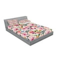 thumbnail image 2 of Ambesonne Flowers Fitted Sheet & Pillow Sham Set, Shabby Plant Rose Floral, King, Multicolor, 2 of 2