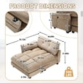 thumbnail image 4 of Sleeper Sofa Couch Bed, Oversized Chaise Lounge Chair Cozy Cloud Couch (Brown), 4 of 11