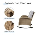 thumbnail image 4 of PARKWELL 5-Piece Outdoor Patio Conversation Furniture Set for Backyard, Deck w/Wicker Rocking Chairs Matching Side Table,Loveseat,Coffee Table, Seat Cushions, 4 of 6