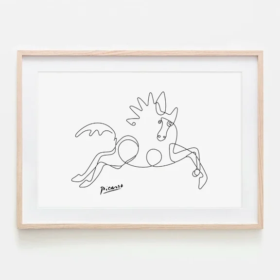 Kna Prints - 1 Pcs Poster Horse Line Art By Picasso Wall Art Print. Perfect Minimalist Wall Decor, UNFRAMED-8x12