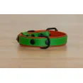 thumbnail image 3 of Dog Collar. Handmade Genuine Leather Dog Collar – Green with Orange Inner Liner, Adjustable Buckle. Buddies Collars, 3 of 5