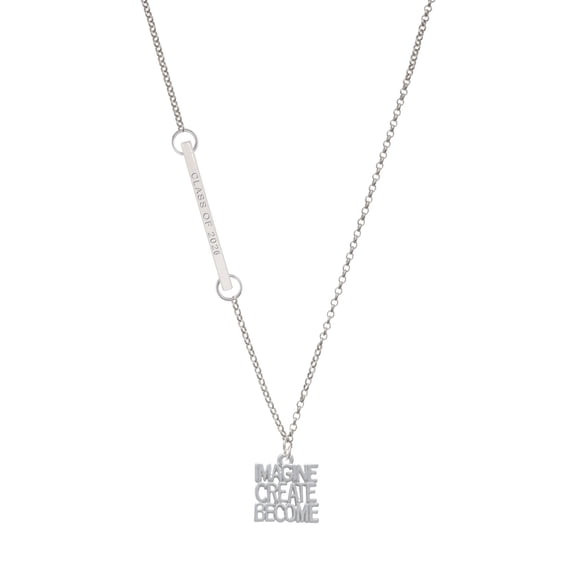 Delight Jewelry Silver-tone Imagine Create Become - Silvertone Class of 2026 Delicate Bar Necklace, 18.75"