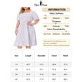 thumbnail image 6 of Agnes Orinda Women's Plus Size Ruffle Hem Short Sleeve Smocked Waist Floral Midi Shirtdress 3X Purple, 6 of 6