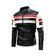 thumbnail image 1 of Chaqueta de cuero para hombre, otoño e invierno, costuras, hermosa chaqueta de cuero para motocicleta, abrigo de cuero de talla grande para hombre gordo, 1 of 6