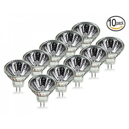 (Pack Of 10) 20-Watt MR11 - UV Glass Cover - GU4 2-Pin Base - 12 Volt - Flood - Halogen MR11 Light Bulbs