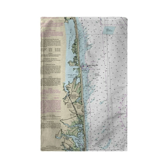 Betsy Drake Interiors Bethany Beach, DE Nautical Map Beach Towel