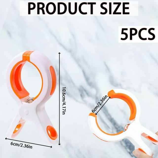 JJKBVCLO 6PCS Strong Windproof Plastic Clothes Pins Heavy Duty Laundry Clips For Blankets Large Size Bed Sheet Hangers Home Use Clothes Fasteners For Drying