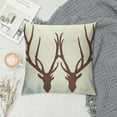 thumbnail image 2 of GOSMITH Throw Pillow Covers Stag of Deer Head Silhouette White Sika deer Reindeer Antlers Moose elk Horn Decor Cushion Cases Home Decorative Square Pillowcase Double Side Print, 2 of 5