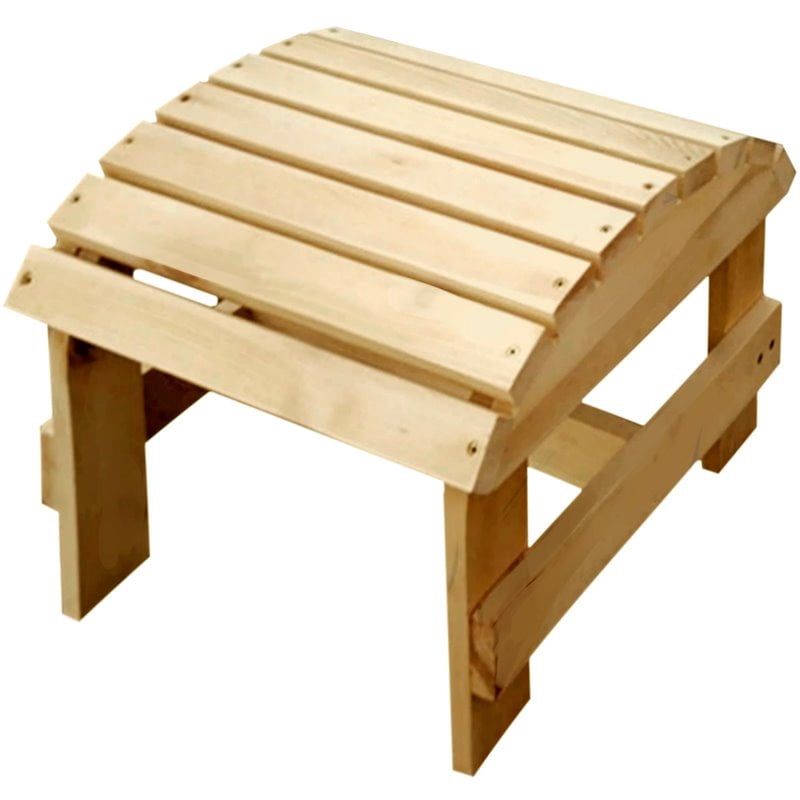 W Home  12 in. Adirondack Chairs with Ottoman, Natural Color