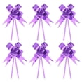 thumbnail image 1 of Unique Bargains 3.3inch Pull Bows Gift Wrapping Pull Bow Heart Pattern Baskets Present Bows Ribbon Purple 100 Pcs, 1 of 6
