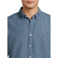 thumbnail image 5 of George Men's & Big Men's Short Sleeve Poplin Button-Up Shirt, Sizes S-3XL, 5 of 6