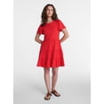 thumbnail image 2 of Time and Tru Women's and Women’s Plus Cotton Swing Dress with Short Sleeves, Sizes XS-4X, 2 of 5