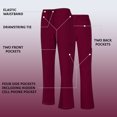 thumbnail image 3 of ACTIVE UNIFORMS Women's Breathable Cool Stretch Fabric Scrub Top and cargo Pant Set (Burgundy, 3X-Large), 3 of 7