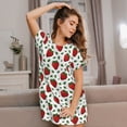 thumbnail image 3 of Daiia Strawberry Print Women's Nightshirt Soft Nightgowns for Women Short Sleeve dress Short-sleeved Sleepwear, 3 of 6