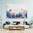 thumbnail image 5 of Hydrangea Daisies and Butterflies Tapestry Wall Hanging Tapestries Happy Colorful Hippie Psychedelic Art Polyester Carpet Wall Decorative for Living Room Bedroom 60x40inch, 5 of 7
