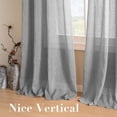 thumbnail image 5 of H.VERSAILTEX Farmhouse Natural Linen Sheer Curtains Flax Linen Blended Semi-Sheer Soft Privacy Grommet Drapes Set of 2 Panels for Bedroom , 52"x 63" ,Dove, 5 of 7
