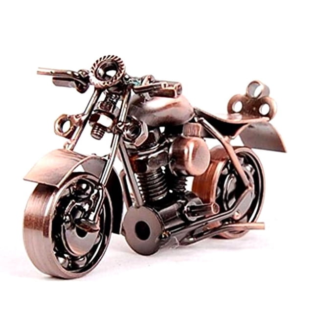 Estatuilla Decorativa de Motocicleta de Metal, Escultura de Motocicleta de Hierro, DecoracióN de Escritorio, Regalo ArtíStico, DecoracióN del Hogar, Bronce
